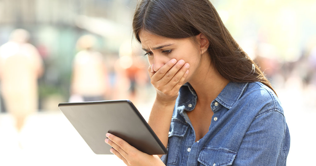 Image of a woman upset - Anxiety change #3 Watching the news.