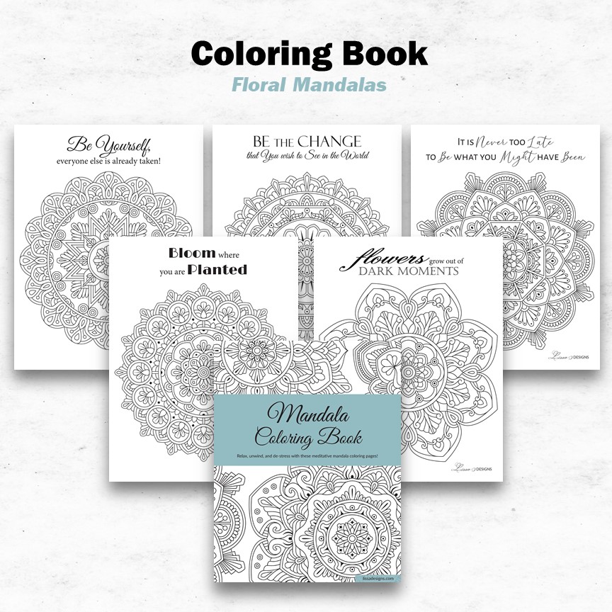 Floral Mandala Printable Coloring Book