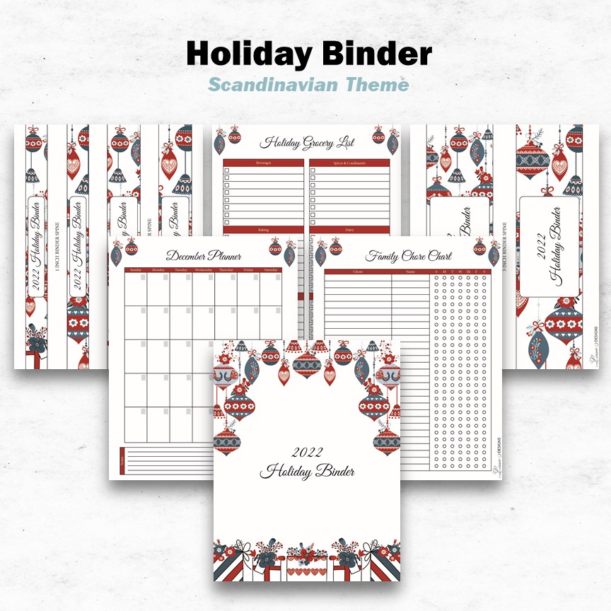 Scandinavian Printable Holiday Binder
