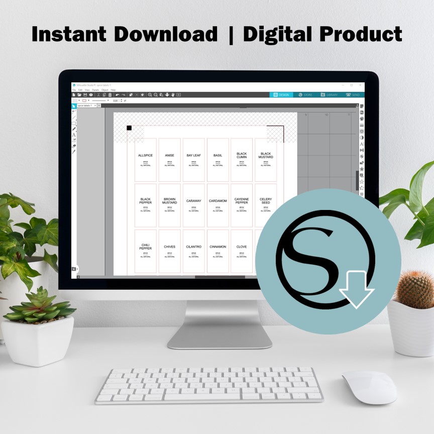 custom spice labels silhouette studio template