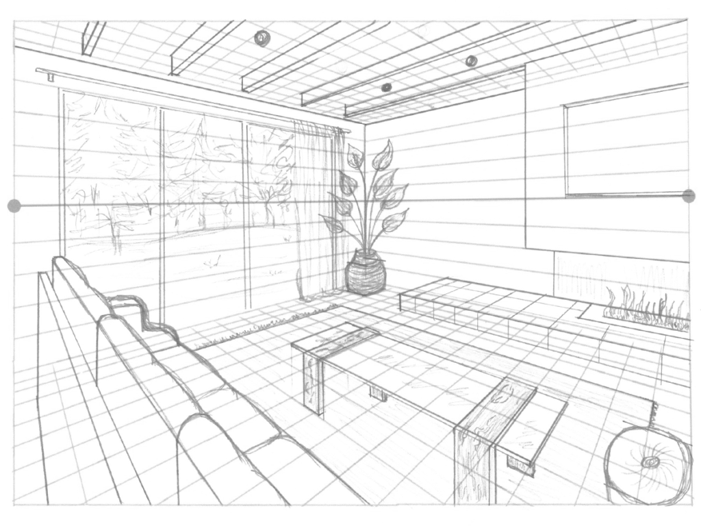example of interior two point perspective