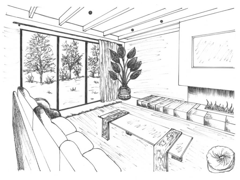 example of interior two point perspective