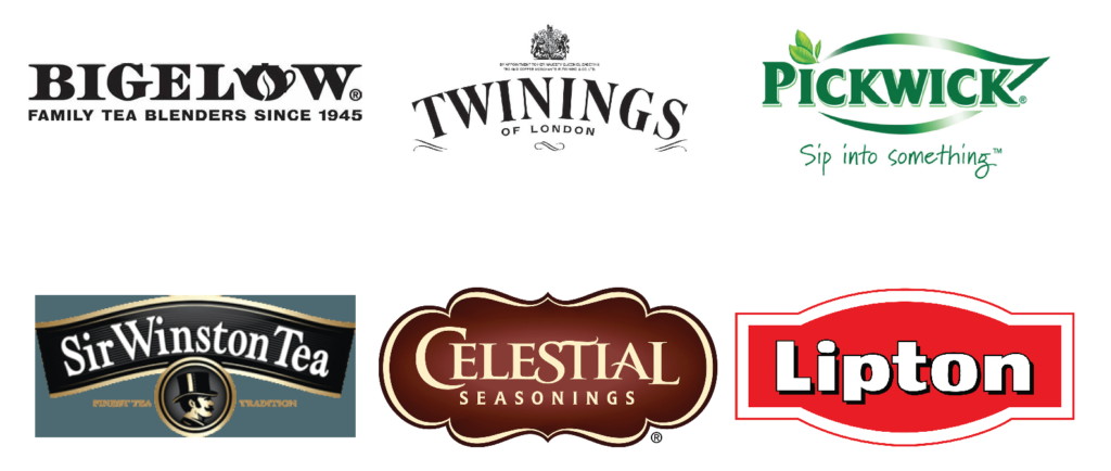 competitor logos for a classic tea brand