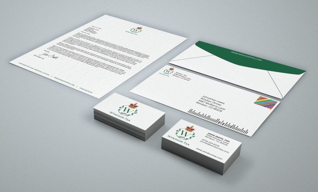 windsor tea fictional brand design identity package mockup