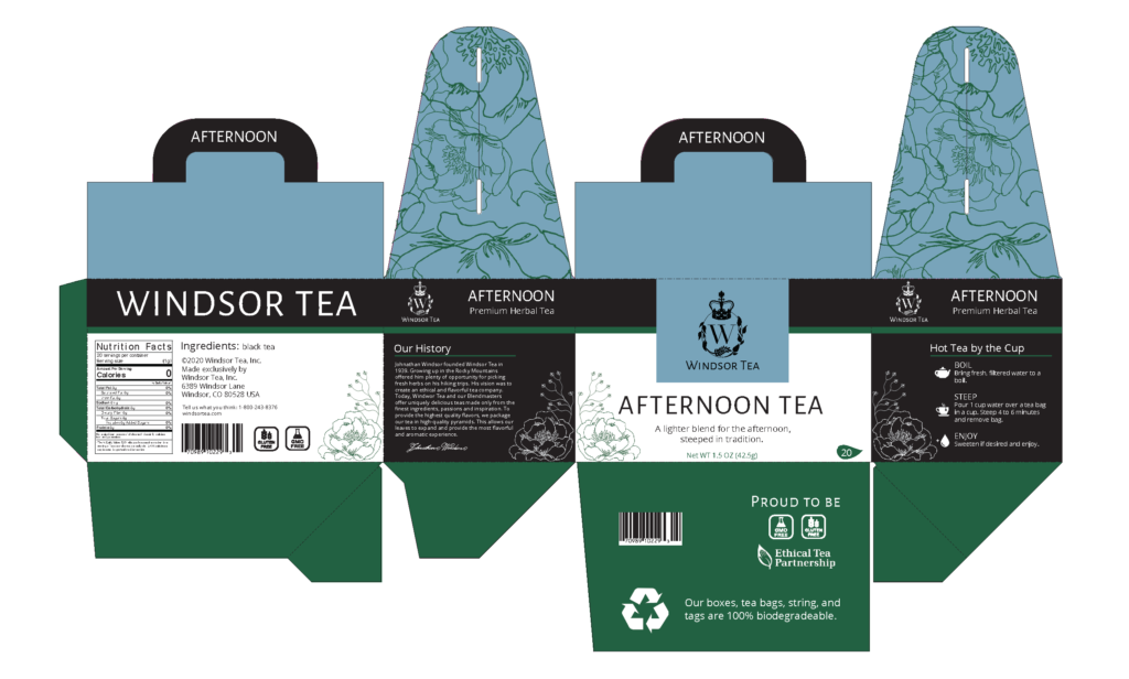 windsor tea fictional brand package design rough 2