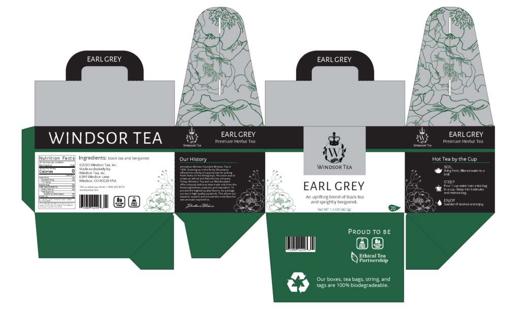 windsor tea fictional brand package design rough 3