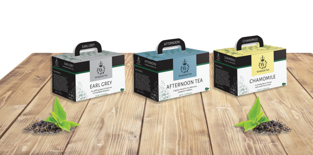 windsor tea fictional brand package final package design prototype