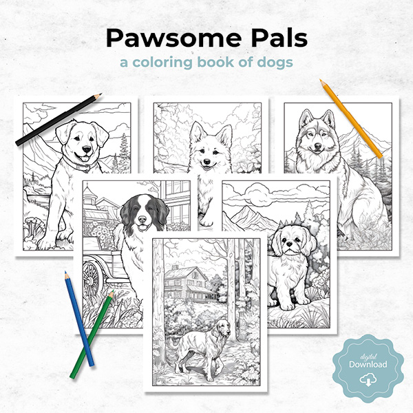 Pawsome Pals Coloring Book of Dogs